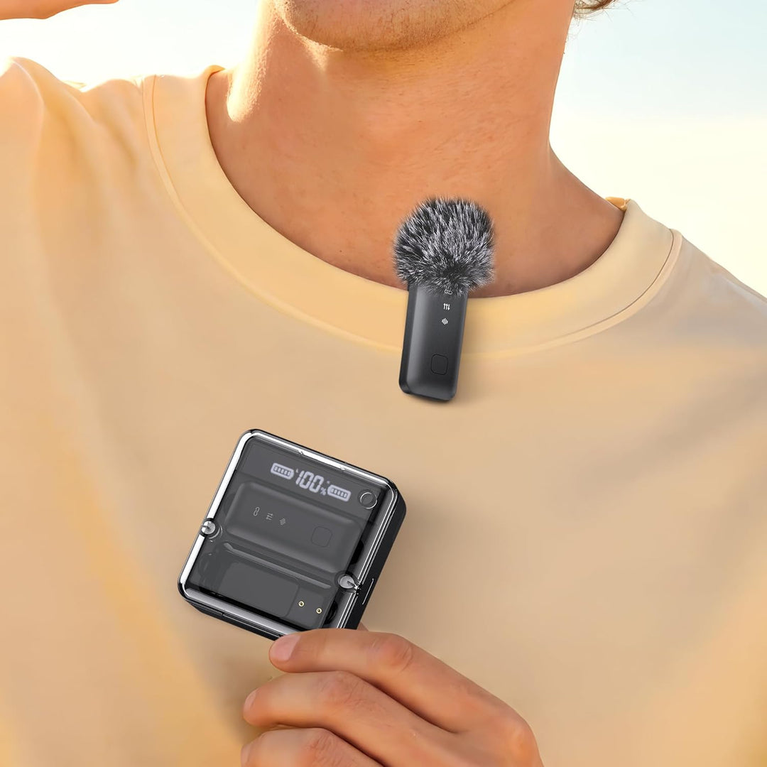 iVANKY Lavalier Mikrofon, Wireless Microphone. 2pcs externes mikrofon Smartphone, mikrofon Handy mit