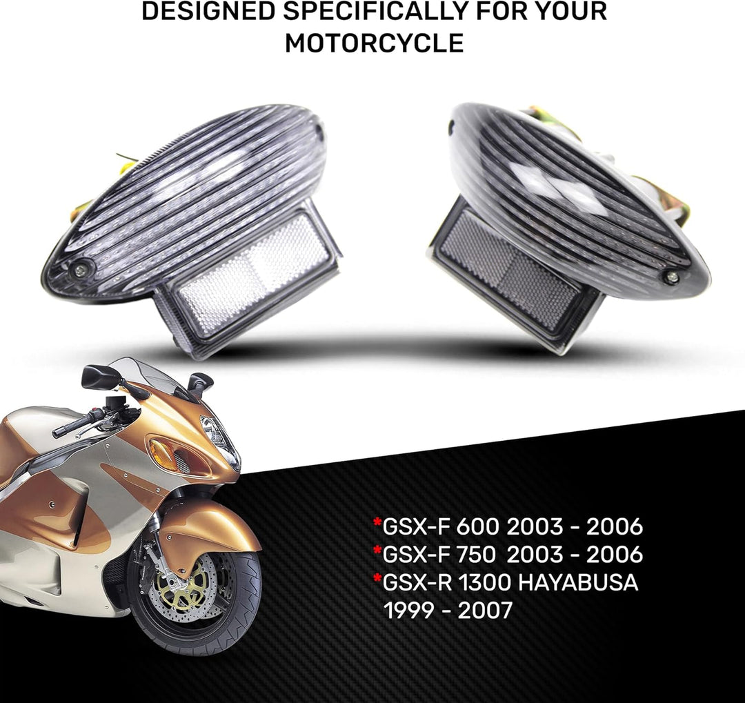 aVDB-moto LED-Bremslicht mit integriertem Blinker kompatibel mit Suzuki GSXR HAYABUSA 1300 1999/2007