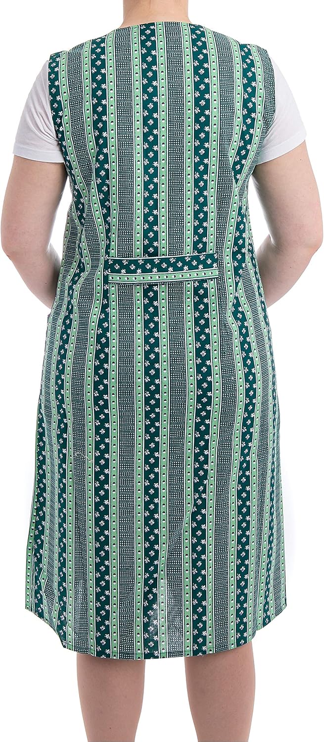 Tobeni Damen Kittelschürze lang Reissverschluss Baumwolle 38 Design 38, 38 Design 38