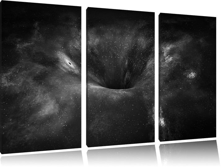 Pixxprint Loch im Weltall als Leinwandbild/Grösse: 3 Teilig (120x80 cm) cm/Wandbild/Kunstdruck/ferti