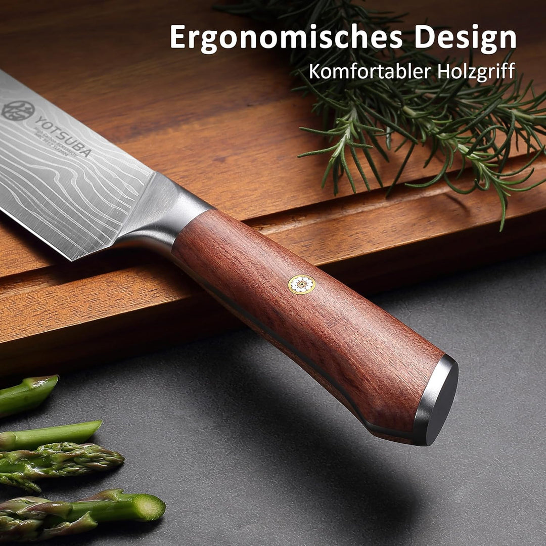 YOTSUBA Kochmesser, Profi Japanisches Küchenmesser Messer 22CM Chefmesser Allzweckmesser aus hochwer