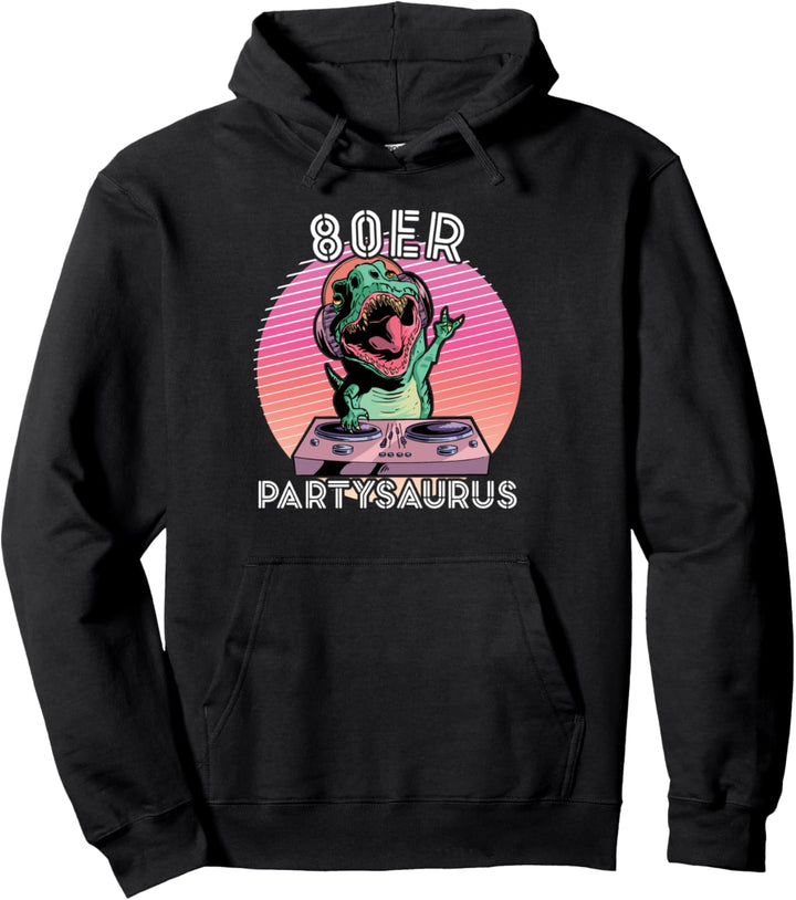 80er Jahre Motto-Party Dinosaurier T-Rex 80er Jahre Outfit Herren Damen Pullover Hoodie