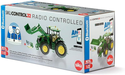 siku 6795, John Deere 7310R Traktor mit Frontlader, Grün, Metall/Kunststoff, 1:32, Ferngesteuert, In