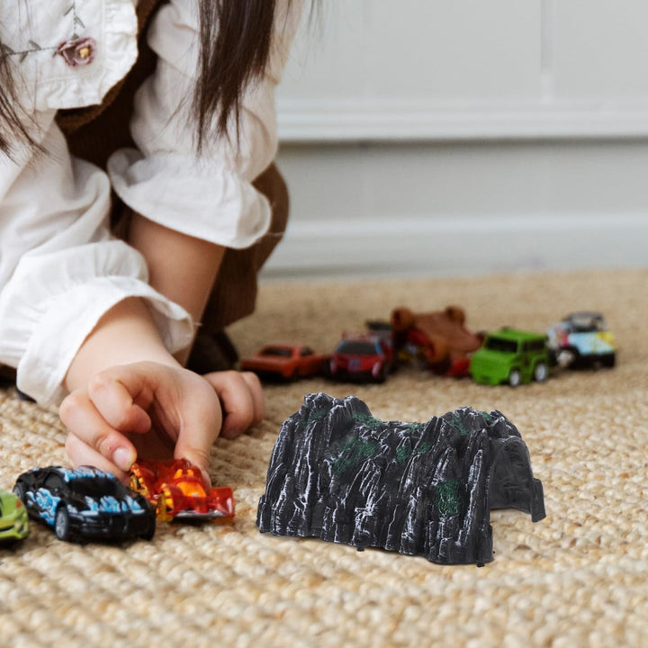 minkissy Simulation Tunnel Höhlenmodell Spielzeug Kinder 3 Stück Kunststoff Eisenbahn Zubehör Tischd