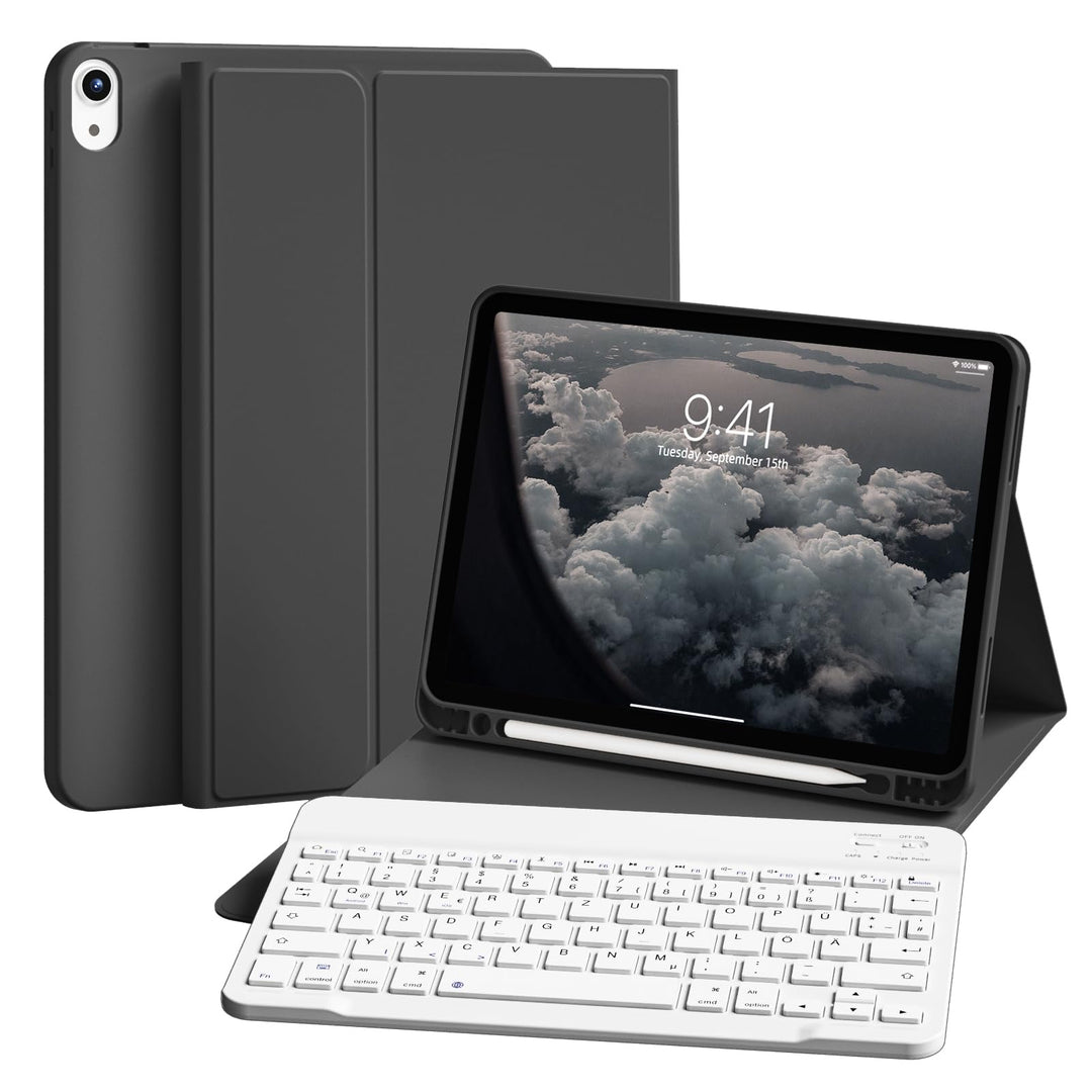 Tastatur Hülle für iPad 10. Generation 10,9" 2022 & iPad 11th Gen A16 2025 mit Stifthalter, TPU Rück