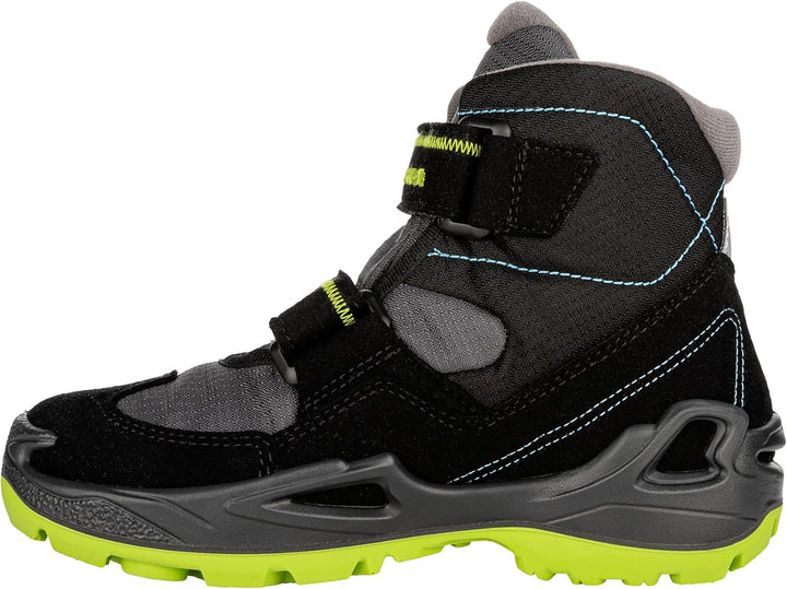 LOWA MILO GTX MID Kinder Winterstiefel gefüttert Outdoor Goretex 640542 25 EU Black Turquoise, 25 EU