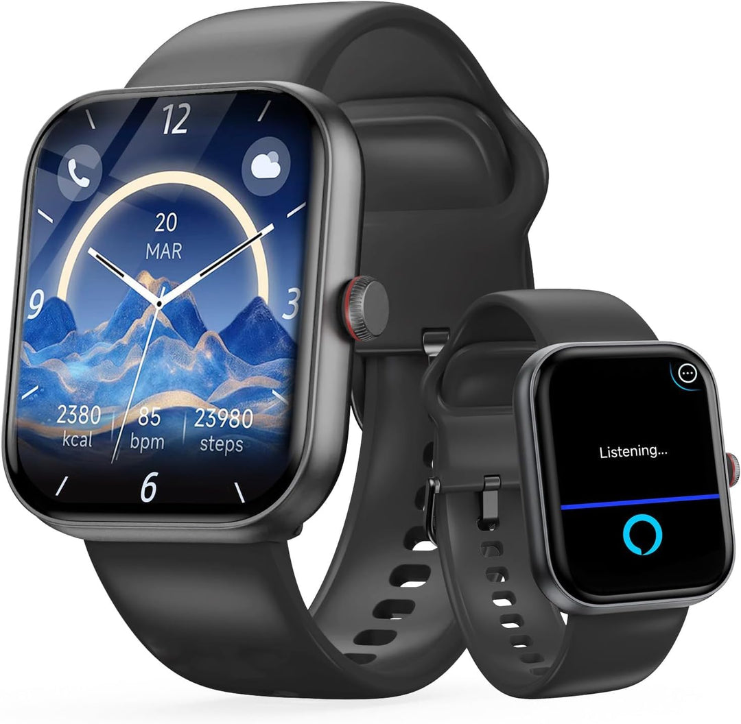Smartwatch Herren Damen, 1,91" AMOLED Smart Watch mit Alexa & Telefonfunktion, 30 Tage Akku, 108+ Sp