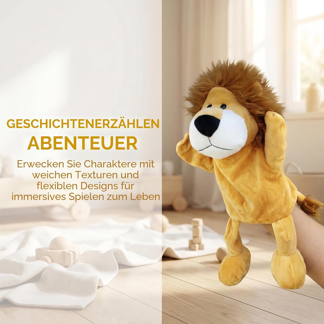 Handpuppen für Kinder, Kleinkind, inklusive Wolf, Tiger, Löwe, AFFE mit Beinen, perfekt für Geschich
