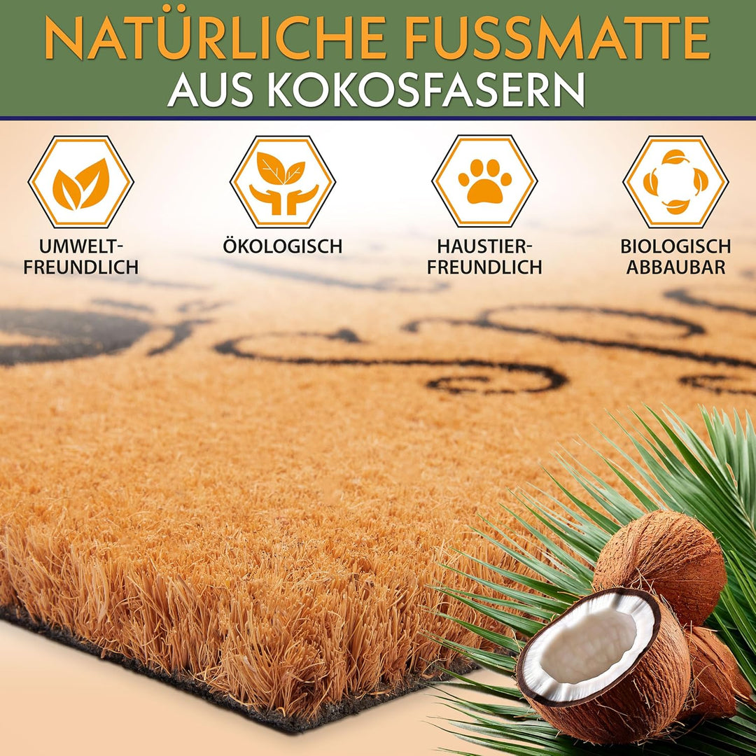 BRUBAKER Fussmatte für Aussen und Innen - Herein Spaziert mit Schmetterlingen - 45 x 75 cm Schmutzfa