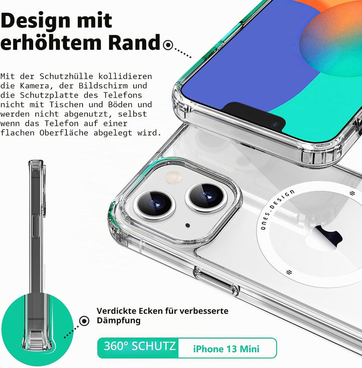 ONES Magnetisches HandyHülle für iPhone 13 Mini Kompatibel mit MagSafe, Militärnorm Schutz Dünne Hül