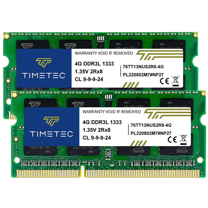 Timetec 8GB KIT (2x4GB) DDR3 / DDR3L 1333 MHz PC3-10600 Non-ECC Ungepuffert 1,5 V / 1,35 V CL9 2Rx8