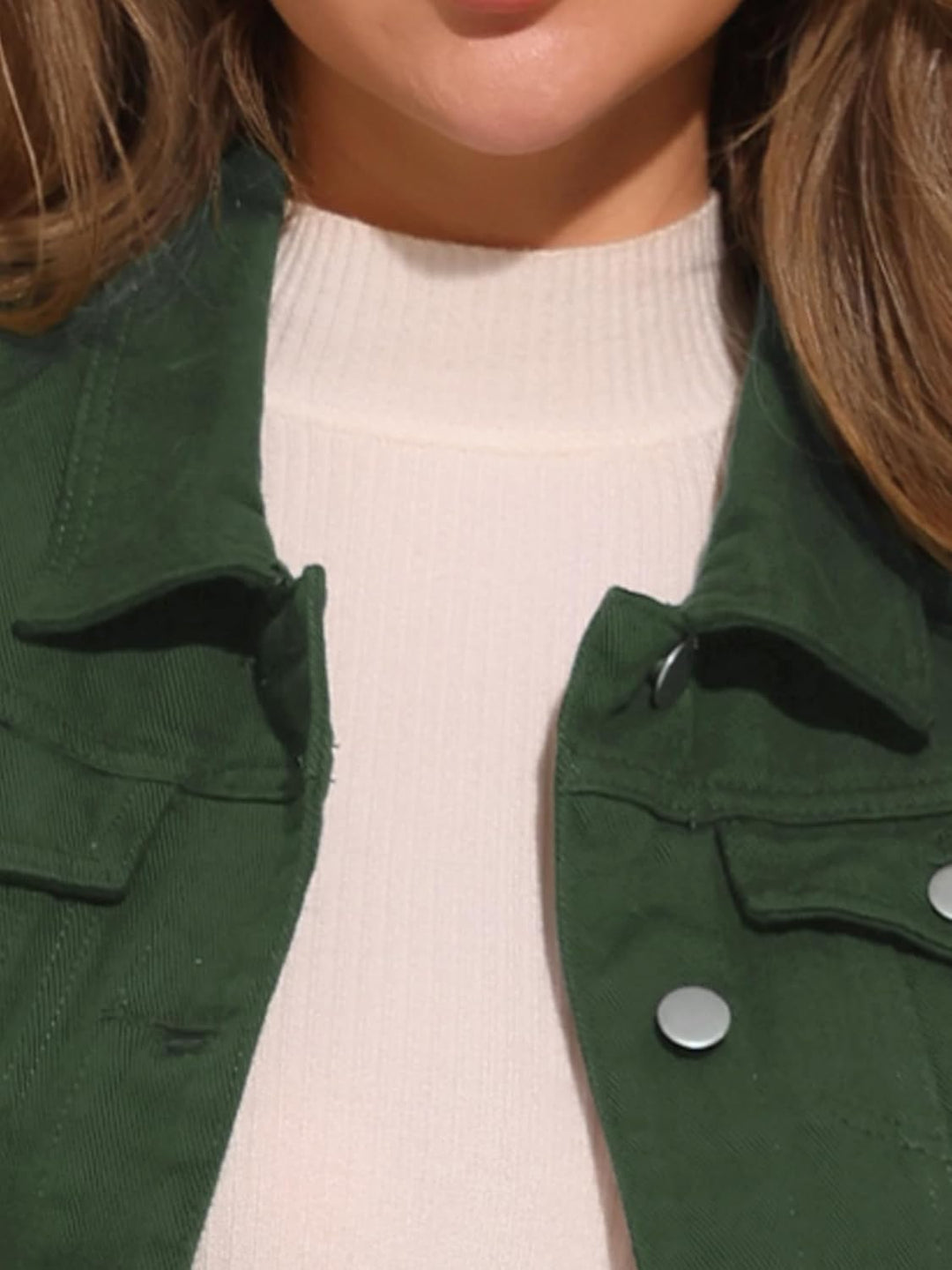 Allegra K Damen Jeansweste Ärmellos Knopfleiste Denim Rever Jacke Westen mit Taschen S Dunkelgrün, S