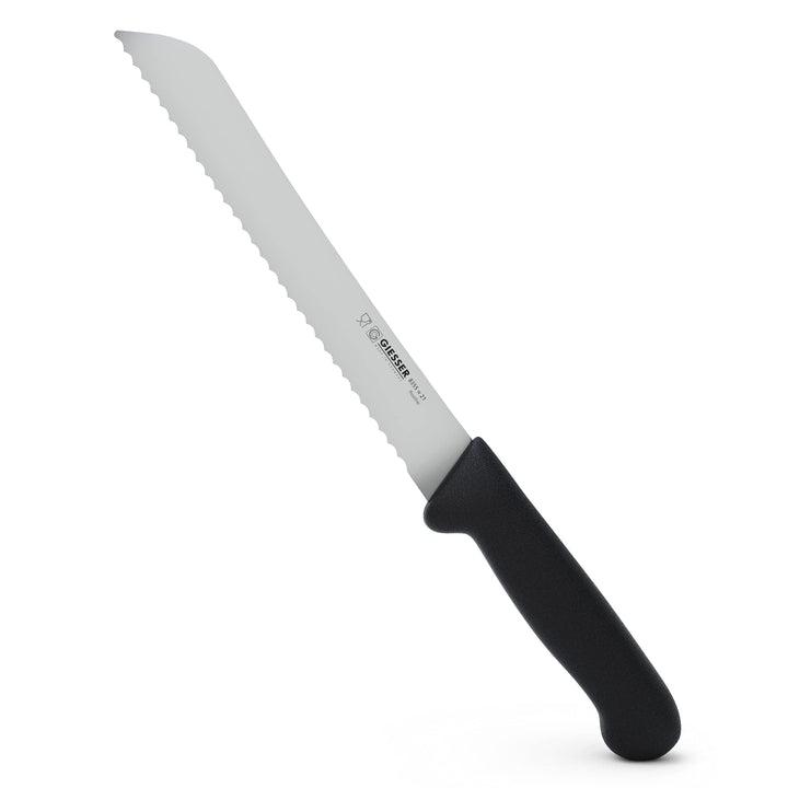 Giesser seit 1776 - Made in Germany - Brotmesser schwarz, Basic Black, Klinge 21 cm, Wellenschliff,