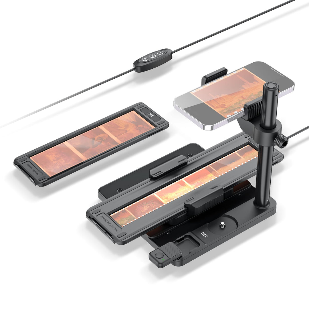 JJC Mobiles Negative Digitalisieren Set mit Diascanner Dimmbar LED Pad – Film Digitalisier Konvertie