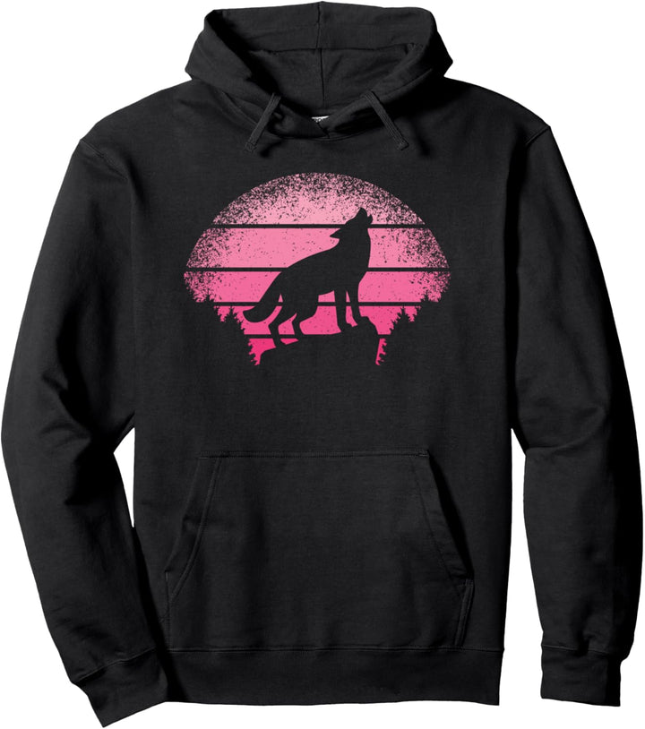 Wolf Mond Wildnis Wildlife Wölfe Mädchen Damen Natur Pullover Hoodie