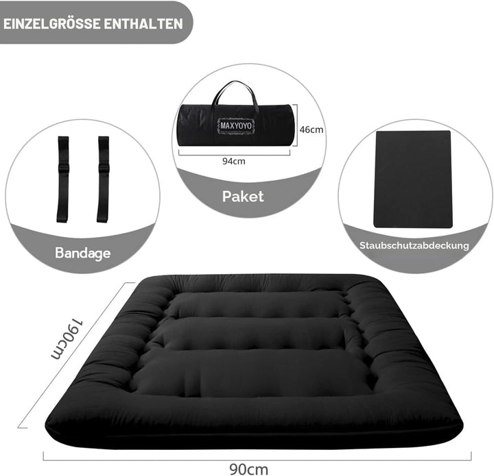 MAXYOYO Klappmatratze Futon Matratze Bodenmatratze Gepolsterte Japanische Tatami Gesteppte Bett, Dic