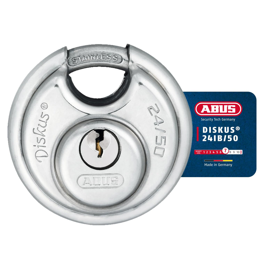 Abus - 24IB/60 60mm Diskus Vorhängeschloss Edelstahl Carded - ABU24IB60C 50mm, 50mm