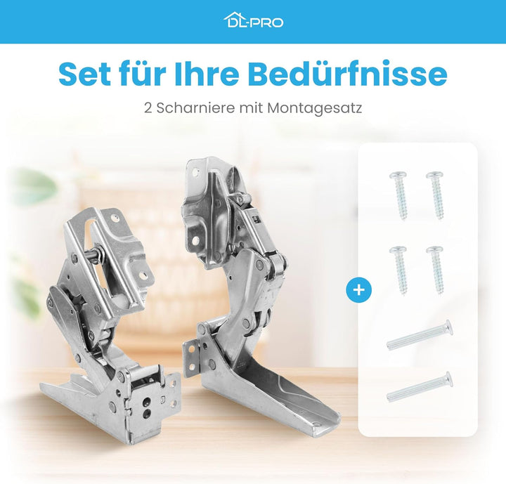 DL-pro Türscharnier Set oben + unten für Bauknecht Whirlpool 481231018626 Scharnier Kit Hettich für