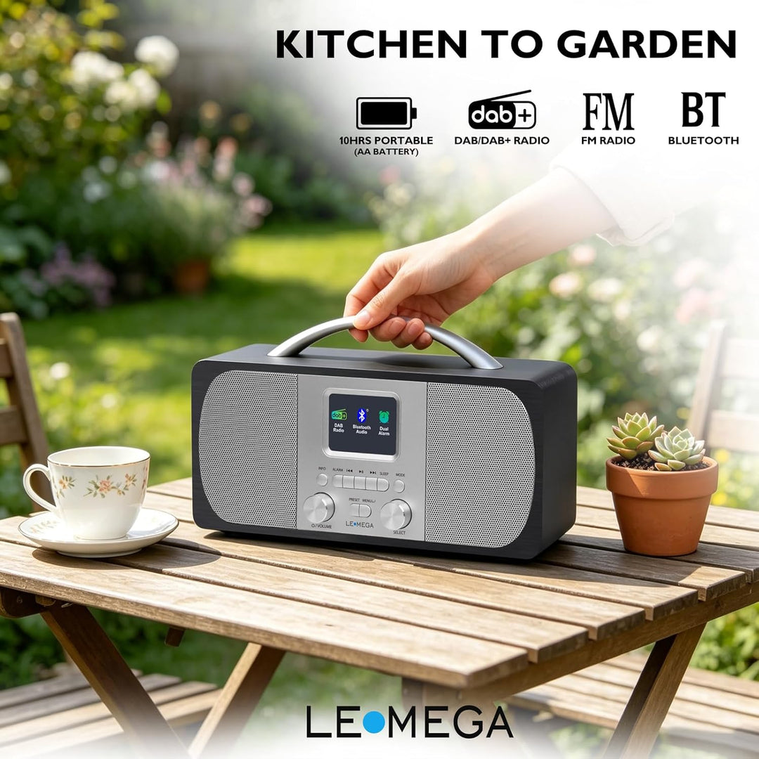 Tragbares DAB Radio | Digitalradios netz- und Batteriebetrieben | DAB Radiowecker | UKW-Radio,Blueto