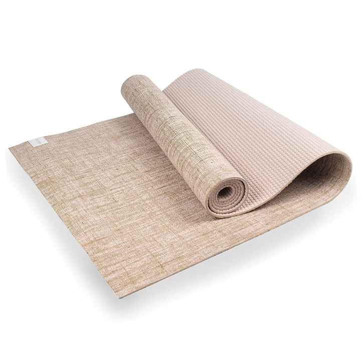 Myga Jute Yogamatte – Rutschfeste Gymnastikmatte, Pilates, Meditation &amp; Fitness – Mehrzweckmatte mit