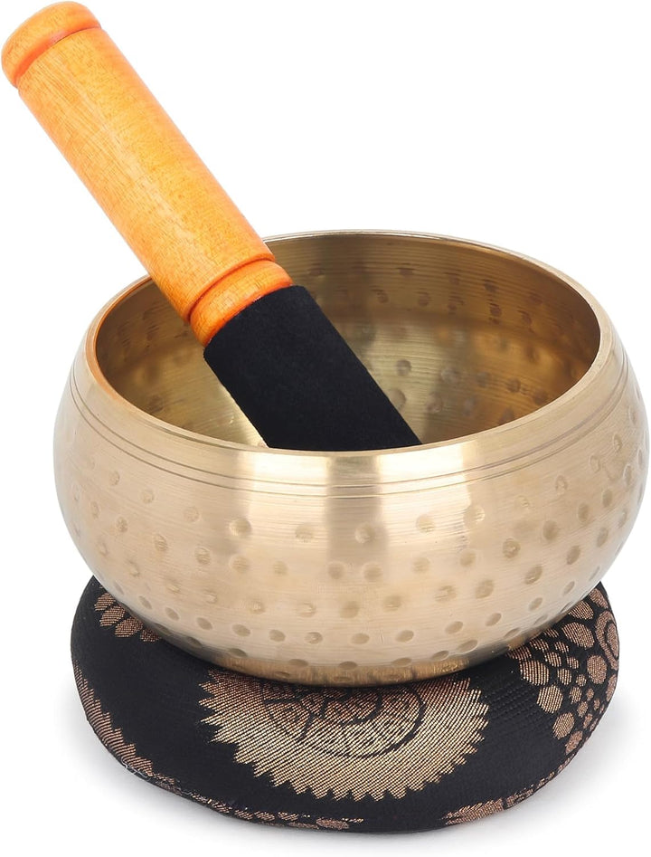 Zap Impex Schöne Klangschale aus Messing, handgehämmert, tibetische Meditation, Yoga, 10,2 cm Single