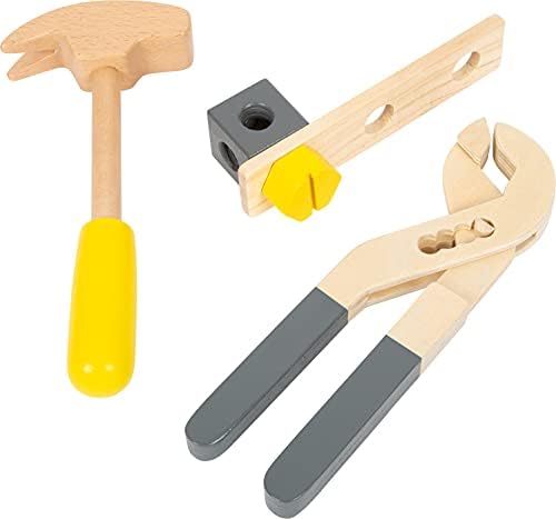 small foot Werkzeugkasten 2in1 "Miniwob" aus Holz, auch als Werkbank nutzbar, mit Kinderwerkzeugen,