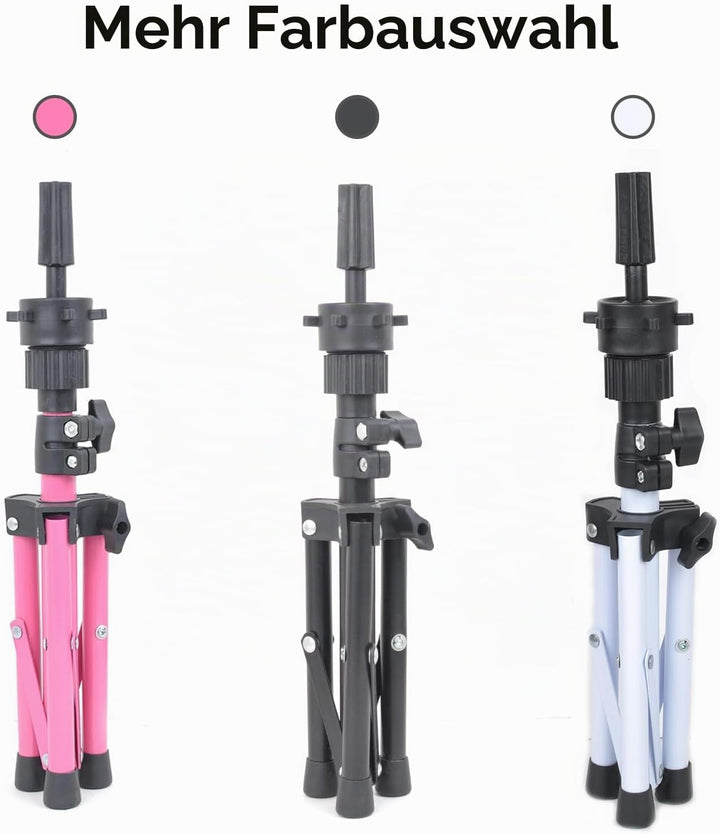 Perückenständer Stativ verstellbarer Metall Mini Perückenkopf Ständer für Training Mannequin Köpfe u