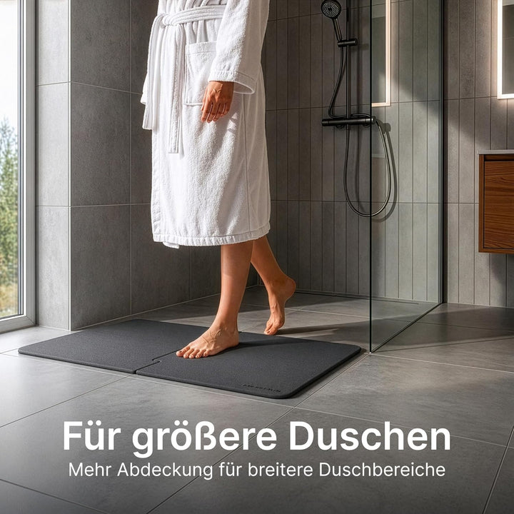 Minismus Puzzle Badematte Stein 80x50cm - Diatomite Stone Bath Mat - Steinmatte Badezimmer - Duschvo
