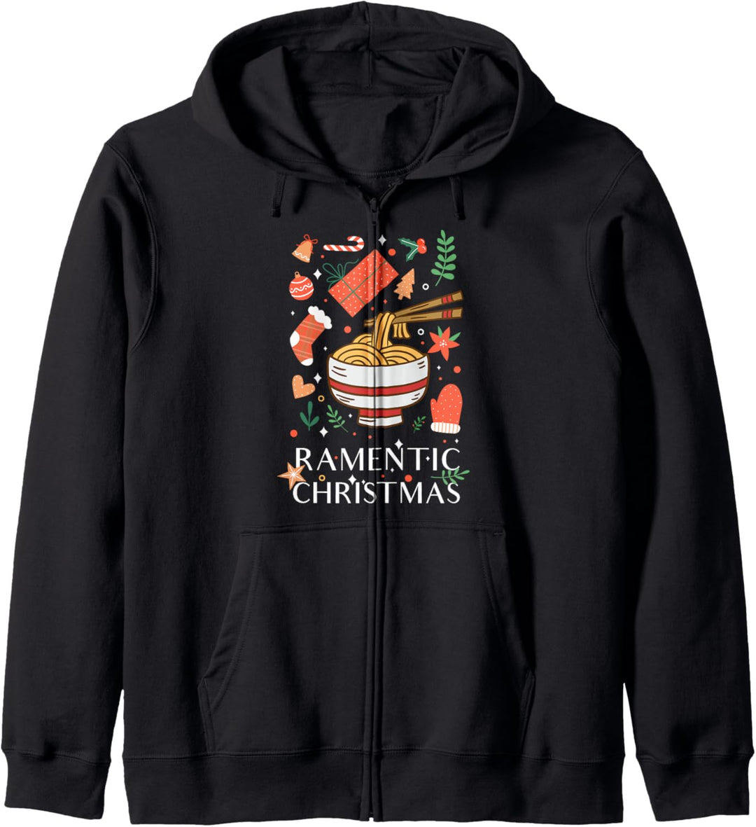 Ramentic Christmas Witzige Ugly Christmas Ramen Nudeln Kapuzenjacke