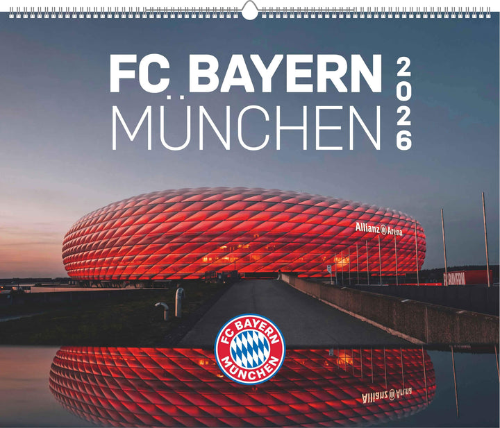 N Neumann - FC Bayern München 2026 – Wandkalender 60x50 cm mit 12 Monatsblättern, deutschem Kalendar