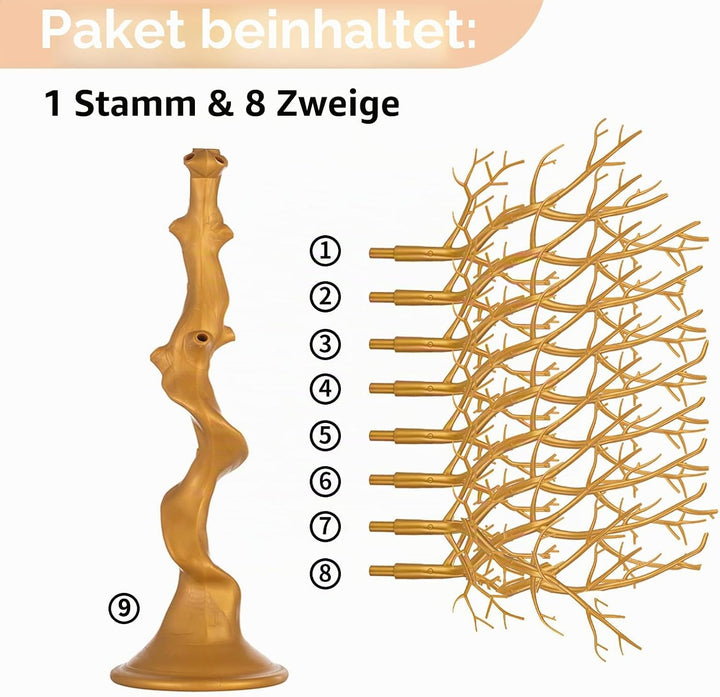 NUPTIO Künstlicher Weihnachtsbaum Gold Ornament-Anzeige Manzanita Baum 58cm Hoch Künstliche Wunschba