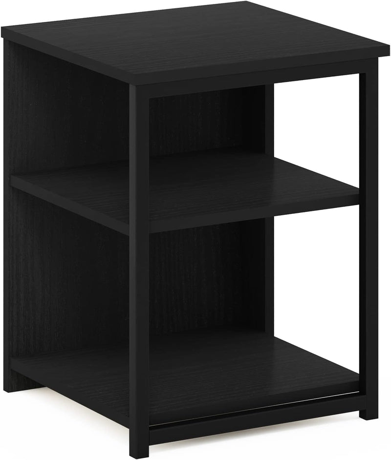 Furinno Camnus Modern Living Beistelltisch, Nachttisch, dunkelgrau (Americano)/schwarz Dunkelgrau (A