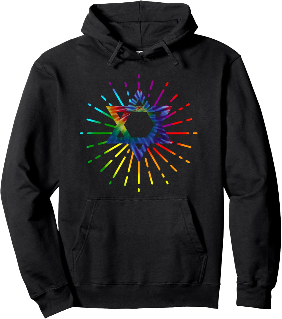Davidstern Tie Dye Chanukka Urlaub Juden Geschenk Pullover Hoodie
