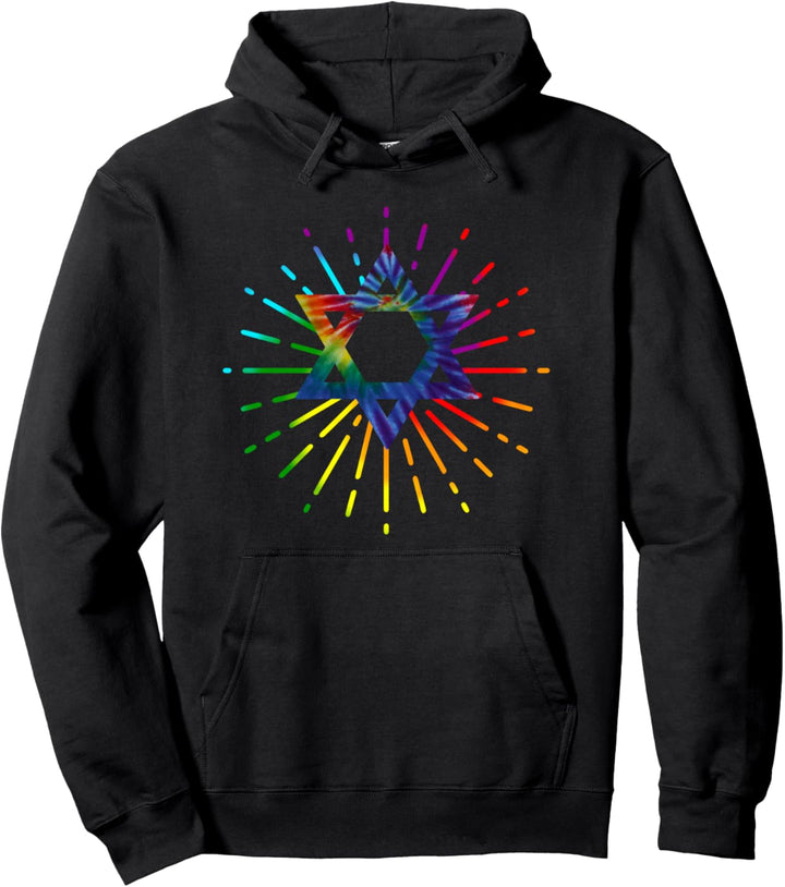 Davidstern Tie Dye Chanukka Urlaub Juden Geschenk Pullover Hoodie