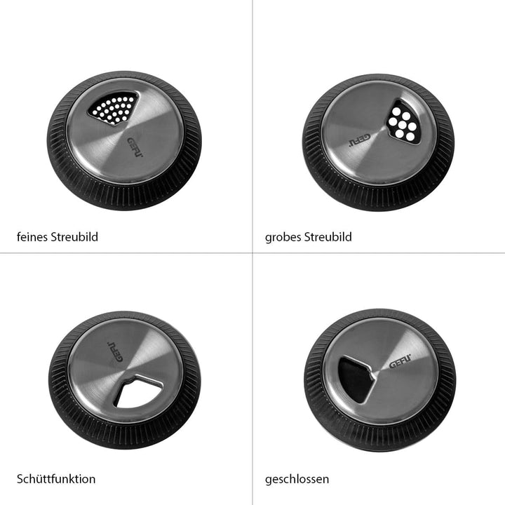 GEFU X‑PLOSION Kräuter‑ & Gewürzstreuer | Grob/Fein‑Streuung, luftdichter Deckel & Etiketten | Glas‑