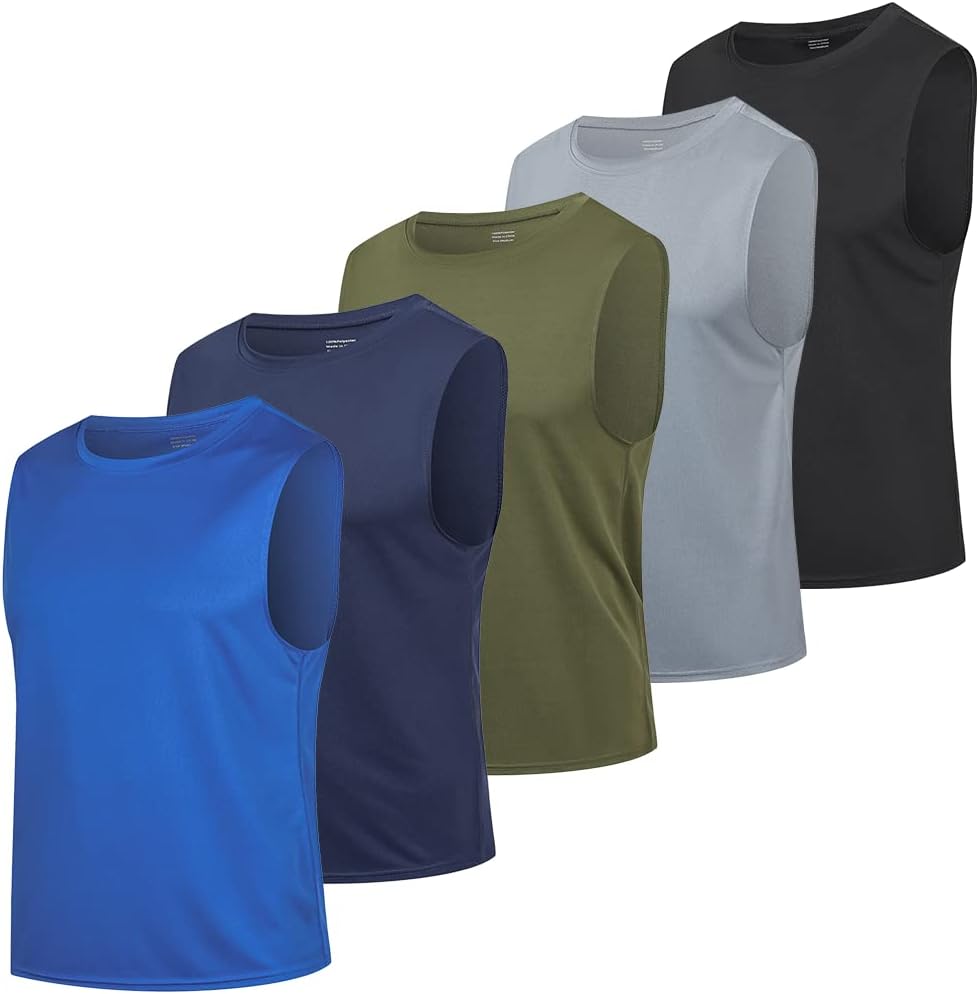 HUAKANG 3/5er Pack Tank Top Herren Ärmelloses Shirt Fitness Achselshirt Unterhemd Schnelltrocknendes