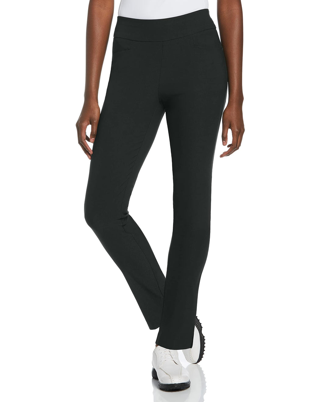 PGA TOUR Damen Überziehen mit Bauchkontrolle Golfhose, XS Caviar