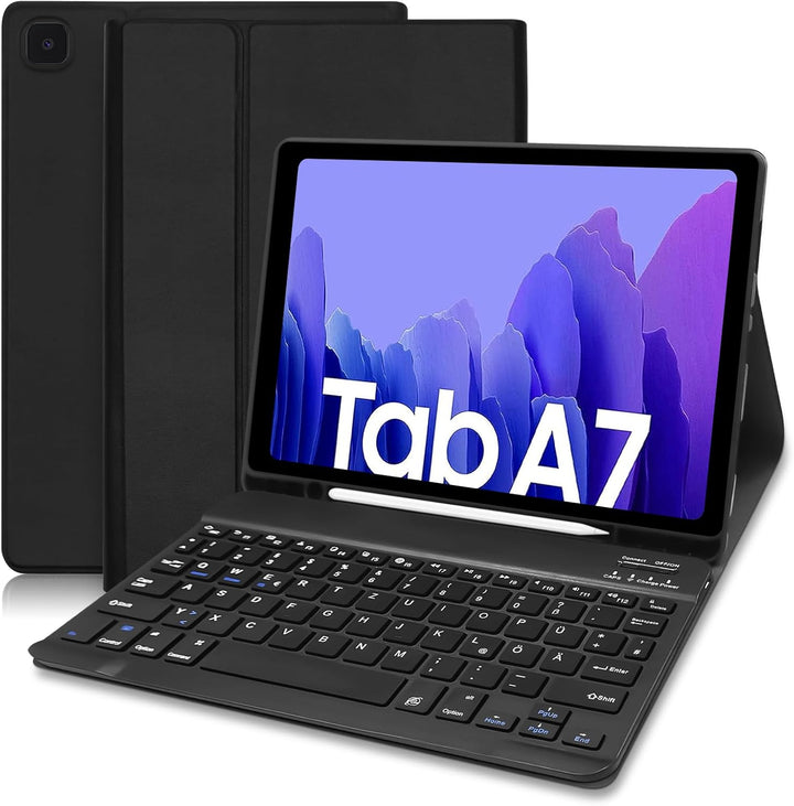 Lielax Tastatur Hülle für Samsung Galaxy Tab A7 10.4 Zoll 2022/2020(QWERTZ Layout), Magnetisch Abneh
