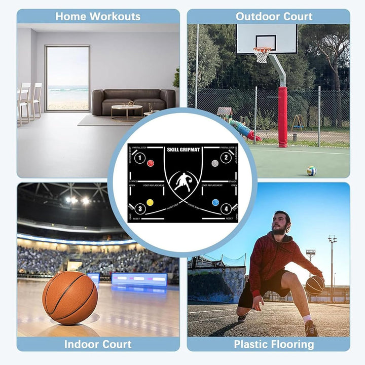 Basketball Trainingsmatte - 120 X 86 Cm Rutschfeste Gummibasketballpads Für Training, Dribbelkontrol