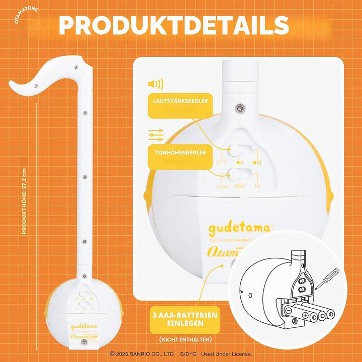 Otamatone Special Edition Sanrio (Gudetama) – Lustiges elektronisches Musikspielzeug-Synthesizer-Ins