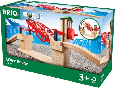 BRIO World 33757 Hebebrücke - Eisenbahnzubehör Holzeisenbahn - Kleinkinderspielzeug empfohlen für Ki