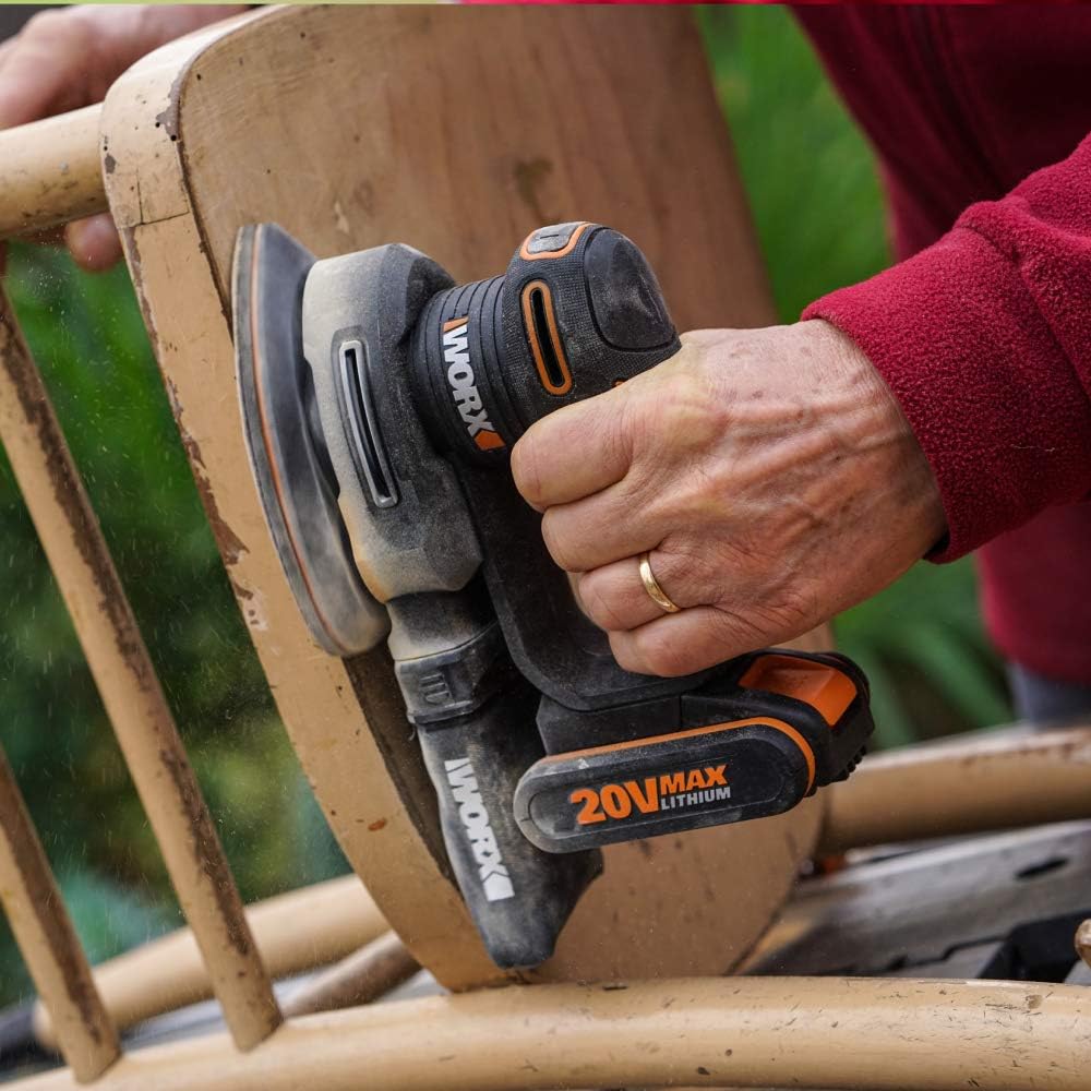 WORX WX822.9 Akku-Dreieckschleifer 20V – Elektrische 20V Schleifmaschine für Holzmöbel, Türen, Ecken