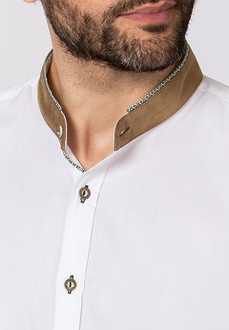 Stockerpoint Herren Adamo Hemd L Weiss-grün, L Weiss-grün