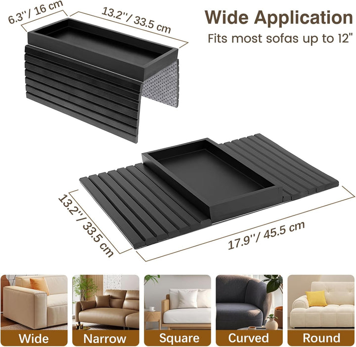 Kssiaz Sofatablett Armlehne, Bambus Sofa Tablett Sofa Ablage, Faltbares Couch Tablett Armlehne, Ruts