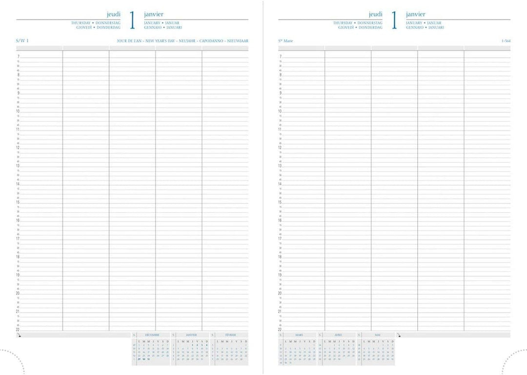 Exacompta 29/2 29422 Diary 29/2 mit Cover aus Kunststoff für 10 Anwender Januar bis Dezember in Fren
