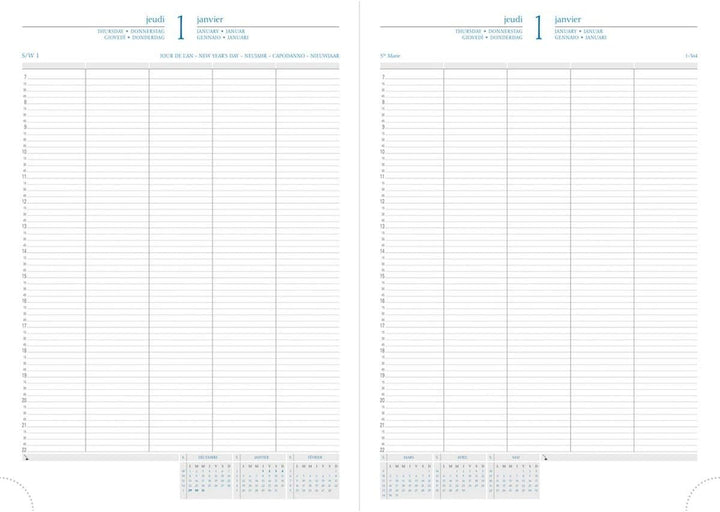 Exacompta 29/2 29422 Diary 29/2 mit Cover aus Kunststoff für 10 Anwender Januar bis Dezember in Fren