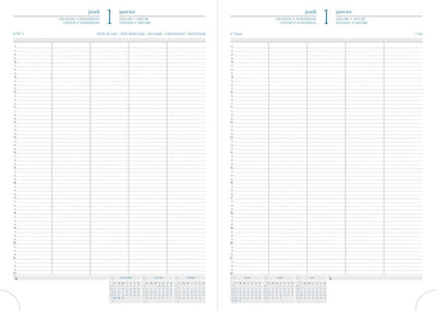 Exacompta 29/2 29422 Diary 29/2 mit Cover aus Kunststoff für 10 Anwender Januar bis Dezember in Fren