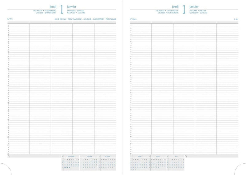 Exacompta 29/2 29422 Diary 29/2 mit Cover aus Kunststoff für 10 Anwender Januar bis Dezember in Fren