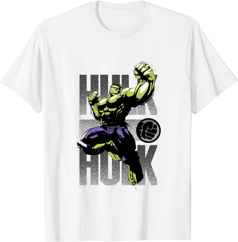 Mens Marvel Hulk Avengers Assembler Jump Punch Graphic T-Shirt 2XL White