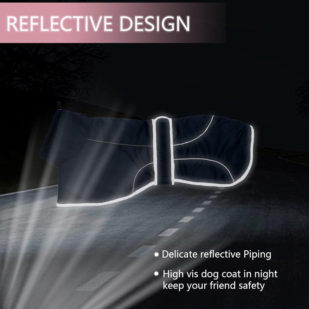 Geyecete- Wasserdicht Windhunde Mantel Fleece Whippet Pullover Winterjacke,Verstellbaren Reflektiere